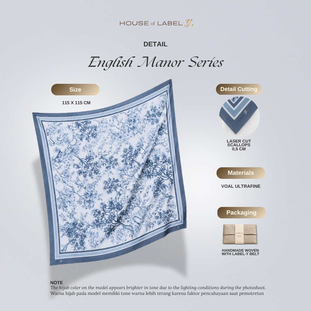 English Manor Garden Blue Porcelain